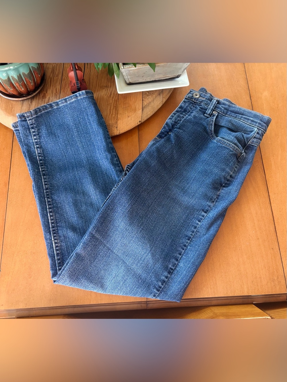 Riders by Lee, Women's Blue Wash Denim straight leg Jeans Size 10 Petite